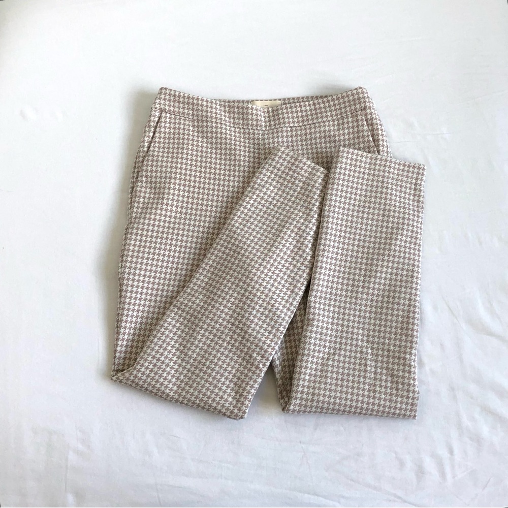 SEZANE Beige Houndstooth Pants